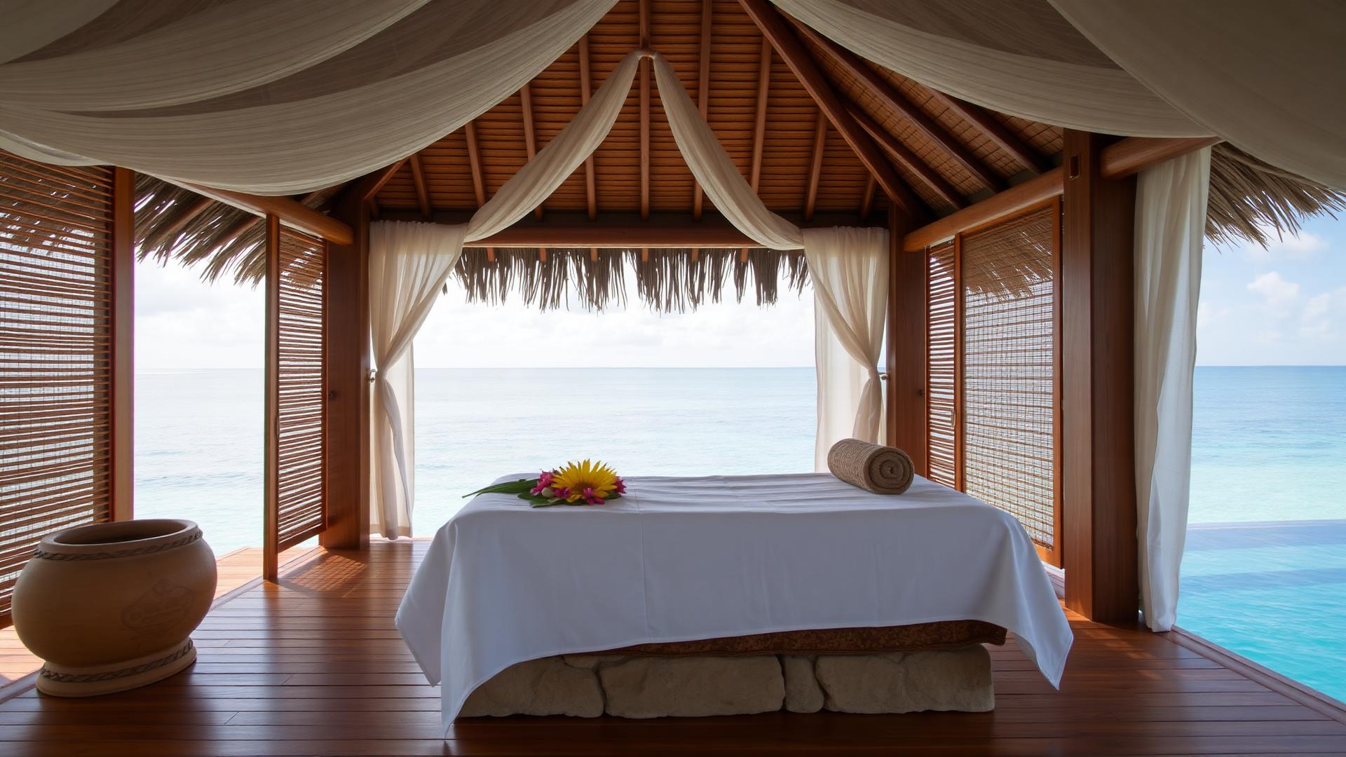 Open-air spa pavilion